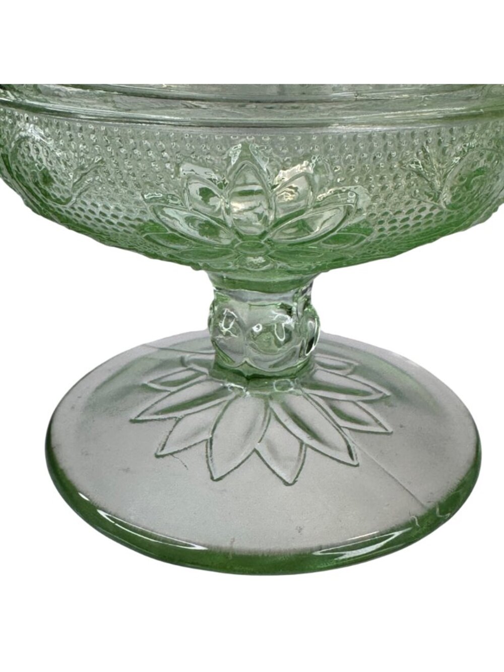 Tiara Indiana Glass Chantilly Green Fairy Lamp 2-pc Candleholder Decor Vtg 70s - Picture 9 of 16